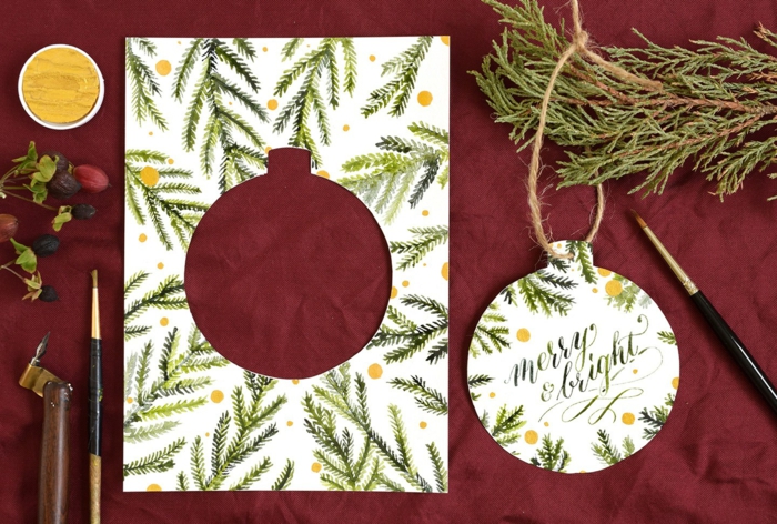 jetzt zeigen wir gerne, wie die Weihnachtskarte als Dekoration verwenden können, Weihnachtskarten selbst gestalten