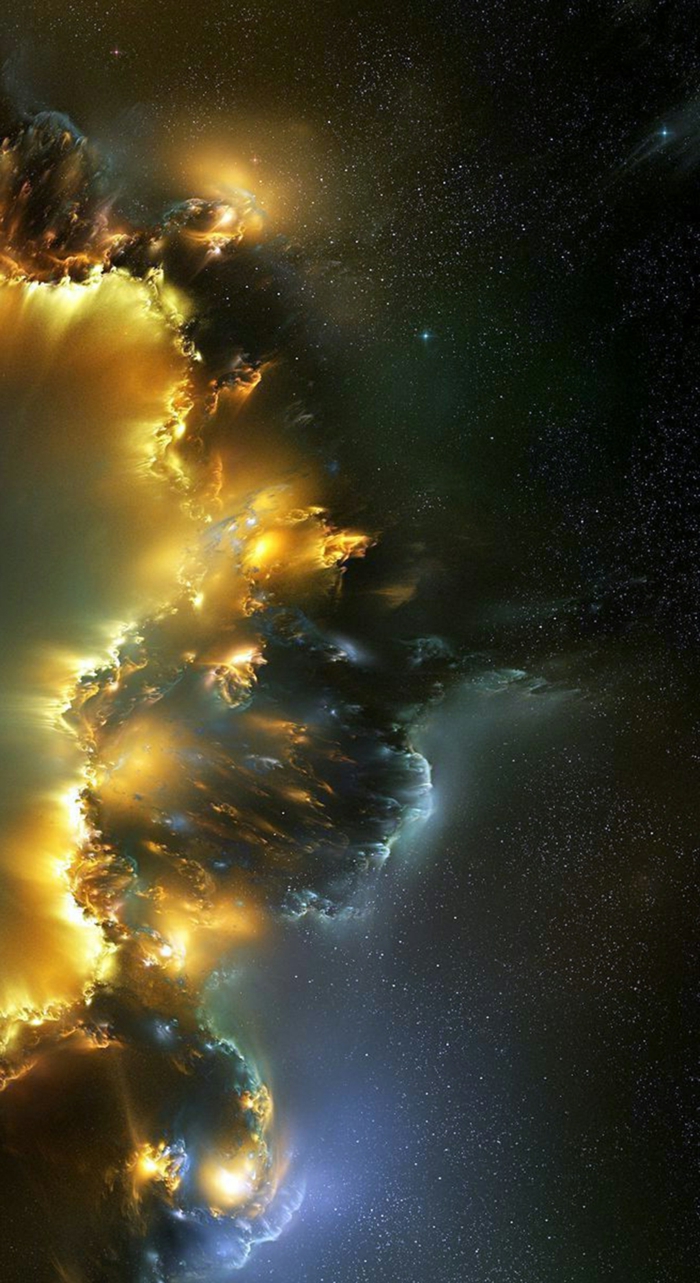 Weltraum sieht so geheimnisvoll aus, helles Licht und Sterne, kreativer Bildschirmhintergrund