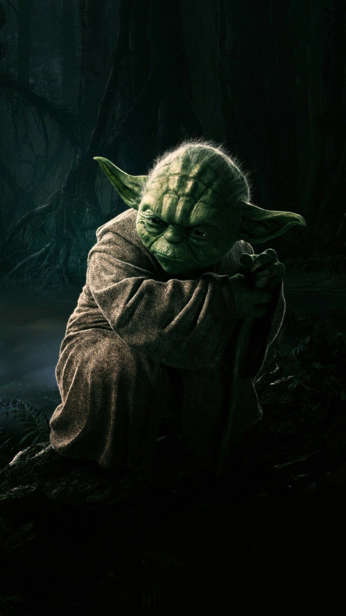 ein Außerirdischer, Jedi Master Joda, ein grünes Männchen, auf schwarzem Hintergrund, Hintergrundbilder kostenlos