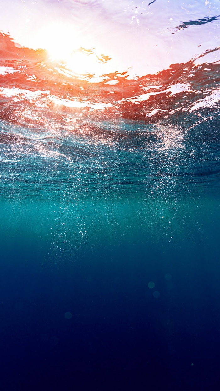 unter Wasser, wie die Sonnen am Meeresspiegel aussieht beim Sonnenaufgang, Hintergrundbilder kostenlos