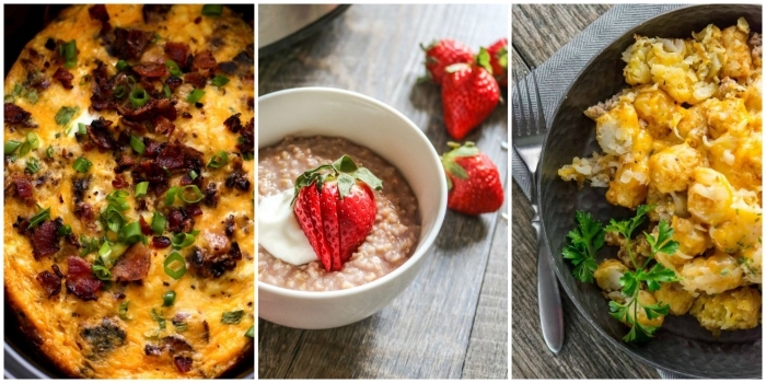 weiße schüssel, gesund essen, brei mit quinoa und erdbeeren, was gehört zum brunch