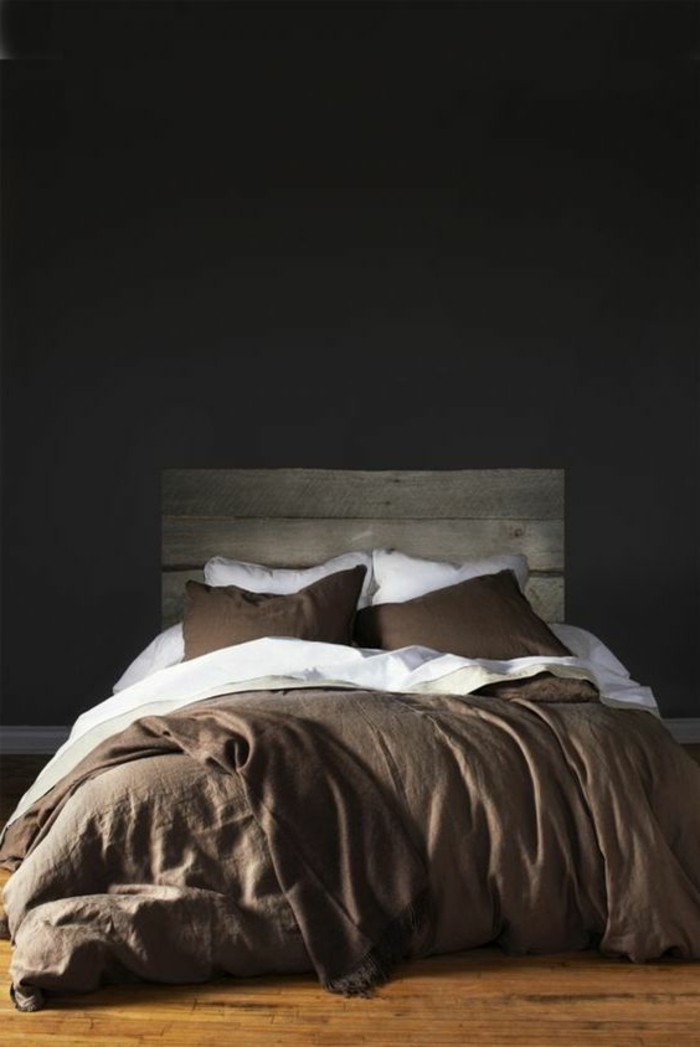 schöner wphnen dunkle farben im schlafzimmer für ein räumliches erlebnis, nette atmosphäre zum chillen