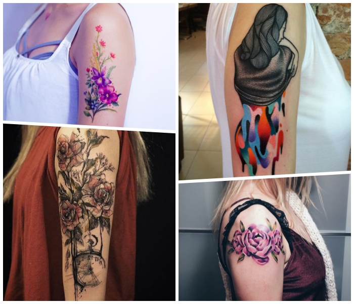Frauen tattoos oberarm