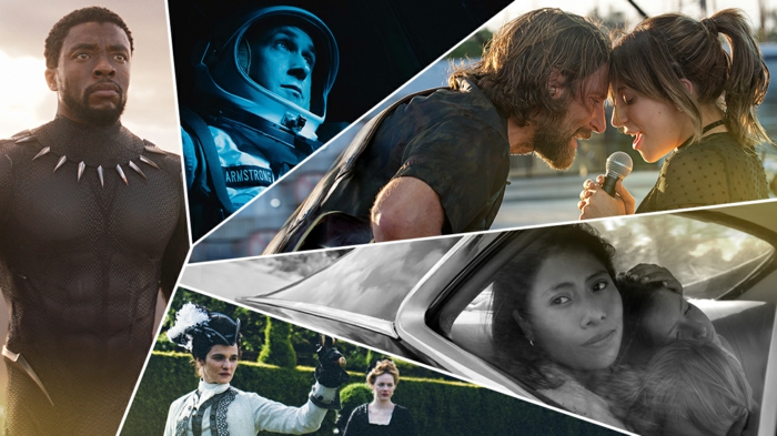 ein Collage mit der Oscar-Nominierung für besten Film diesem Jahr, wer wird die Oscars moderieren