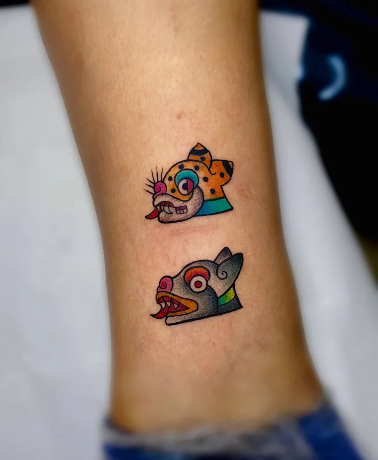 kleine hundetattoo im mexiko style