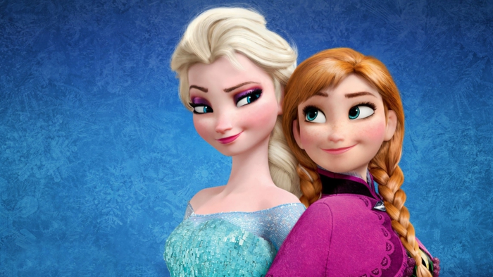 zwei Schwester sehen sich an, Elsa und Anna aus dem Film Die Eiskönigin, die ein Sequel hat