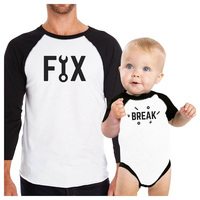 Coole Geschenkidee zum Vatertag, Shirt für den Vater, Body für das Baby 