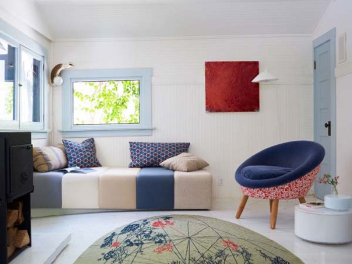 Gartenhaus Flachdach Ideen zum Dekorieren und Einrichten in skandinavischem Stil mit Pastellfarben