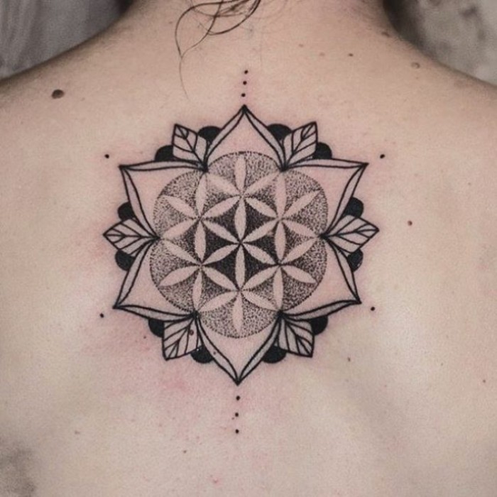 mandala symbole bedeutung bei der verwendung als tattoos, blumen bedeutung, lebensblume