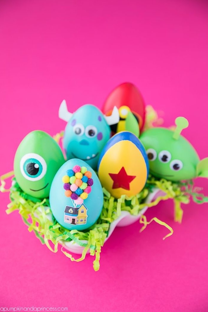 Disney Ostereier mit Kindern färben, coole DIY Ideen zu Ostern zum Nachmachen 