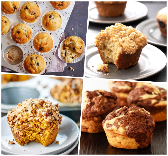 marmor muffins zubereiten, cupcakes rezepte einfachmini gebäcke mit haferflocken, partyessen