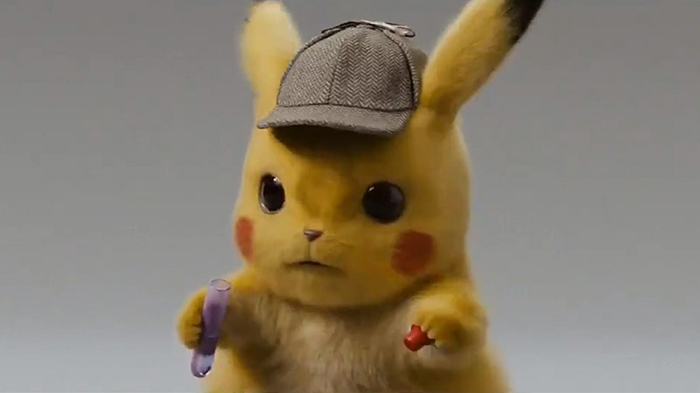 Pikachu mit einem kleinen Hut macht eine chemische Reaktion, Meisterdetektiv Pikachu