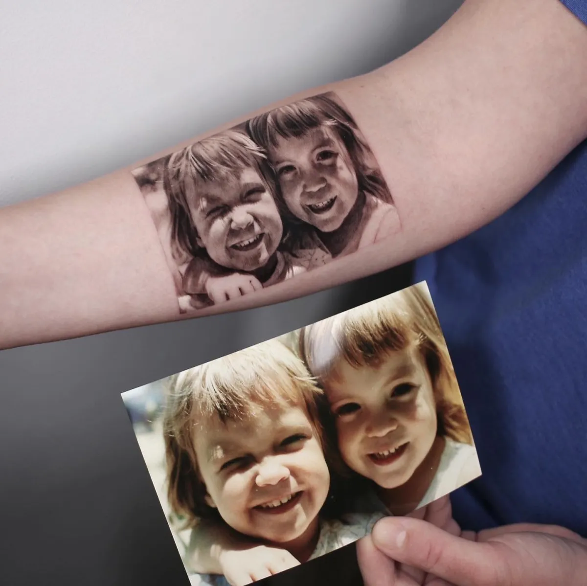 realistische geschwister tattoo motive aus fotos