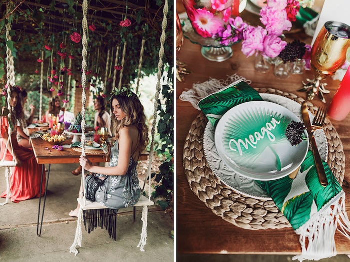 Tropische Party organisieren, Party im Garten mit tropischen Häppchen und Cocktails 