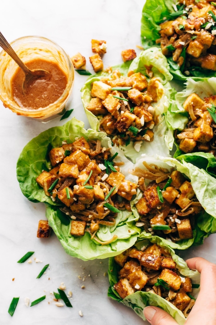 tacos aus grünem salat, vegan snacks, gesunde rezepte zum abnehmen, rezepte mit wenig kohlenhydrate