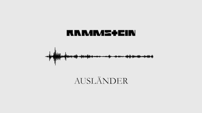 das neue lied von dem deutschen band rammstein ausländer, der schwarze logo von rammstein, neuer clip zu ausländer