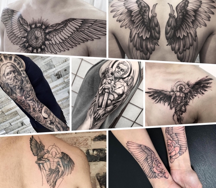 Engel tattoos rücken