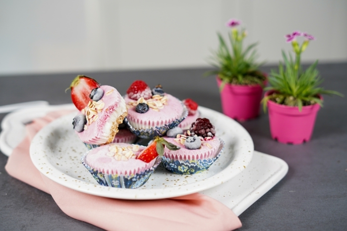 schnelle fingerfood rezepe einfaches sommerdessert frozen skyr cupcakes selber machen