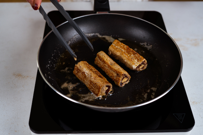 French Toast Roll-Ups goldbraun backen, schnelle Frühstück Ideen 