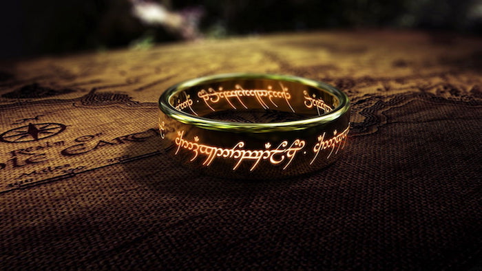 poster für den film der herr der ringe, ein goldener großer ring, the one ring, the lord of the rings
