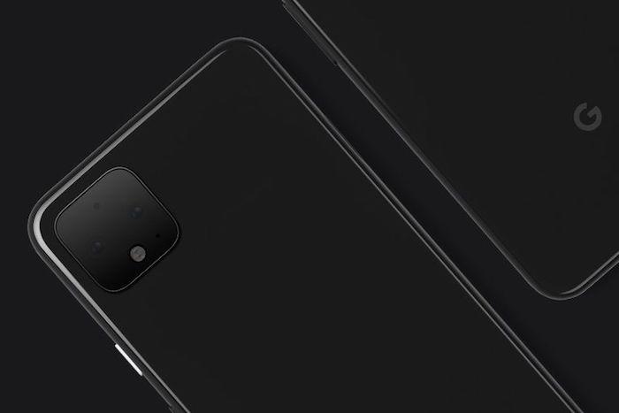 pixel 4, das neue smartphone von google namens pixel vier, zwei schwarze handys mit kameras und mit schwarzen sensoren, soli erkennungsfunktionen