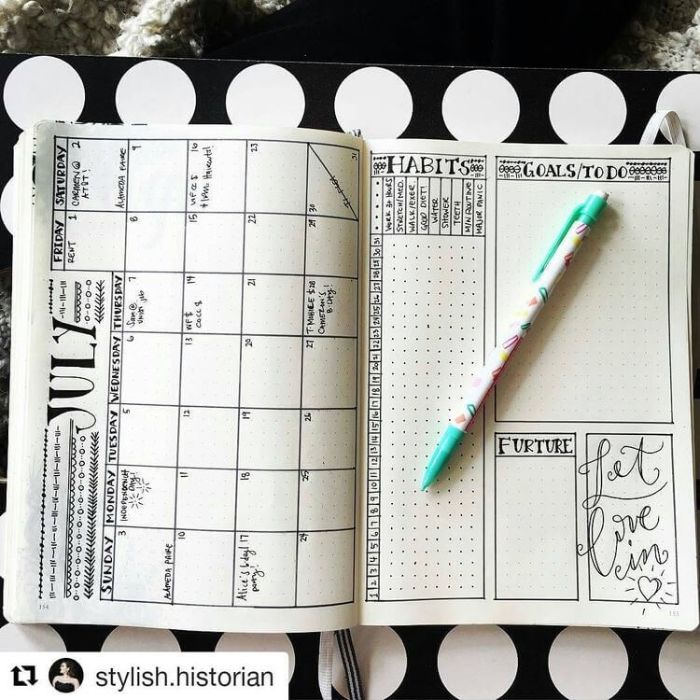 bullet journal methode, eine idee zum nachmachen, kalender journal, monat planen, schwarz und weiß
