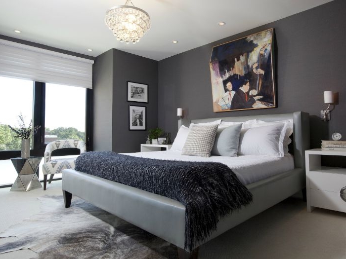 schlafzimmer design, ein graues zimmer mit perfektem design, grau ist nicht langweilig, gemütliches schlafzimmer