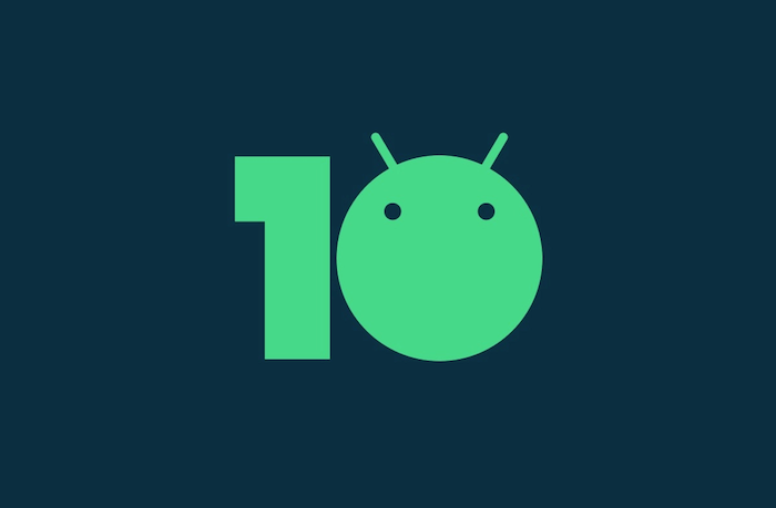 das grüne logo der neuen version des betriebssystem von google, logo von android zehn 