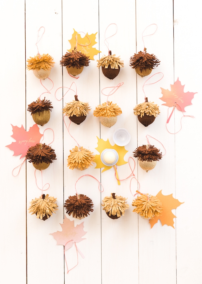 Eicheln selber machen, zu Hause herbstlich dekorieren, Herbstdeko Ideen 