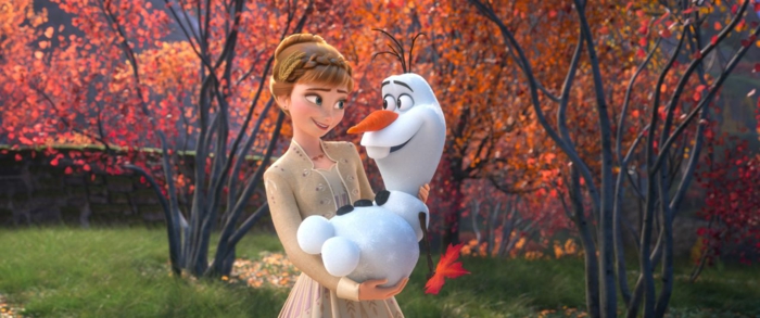 die Eiskönigin Sequel, Elsa und Olaf sind gute Freunde in einem prächtigen Herbst,