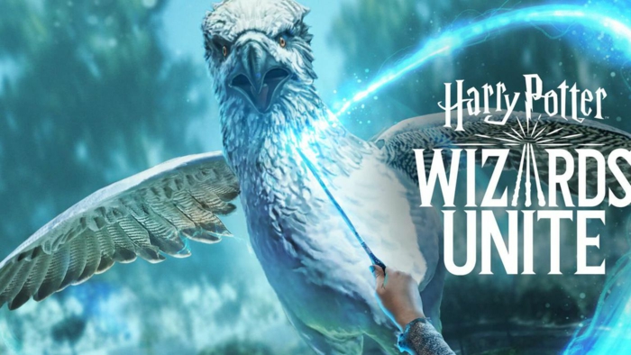 Harry Potter: Wizards Unite, ein magischer Vogel, Hand mit einem Zauberstab