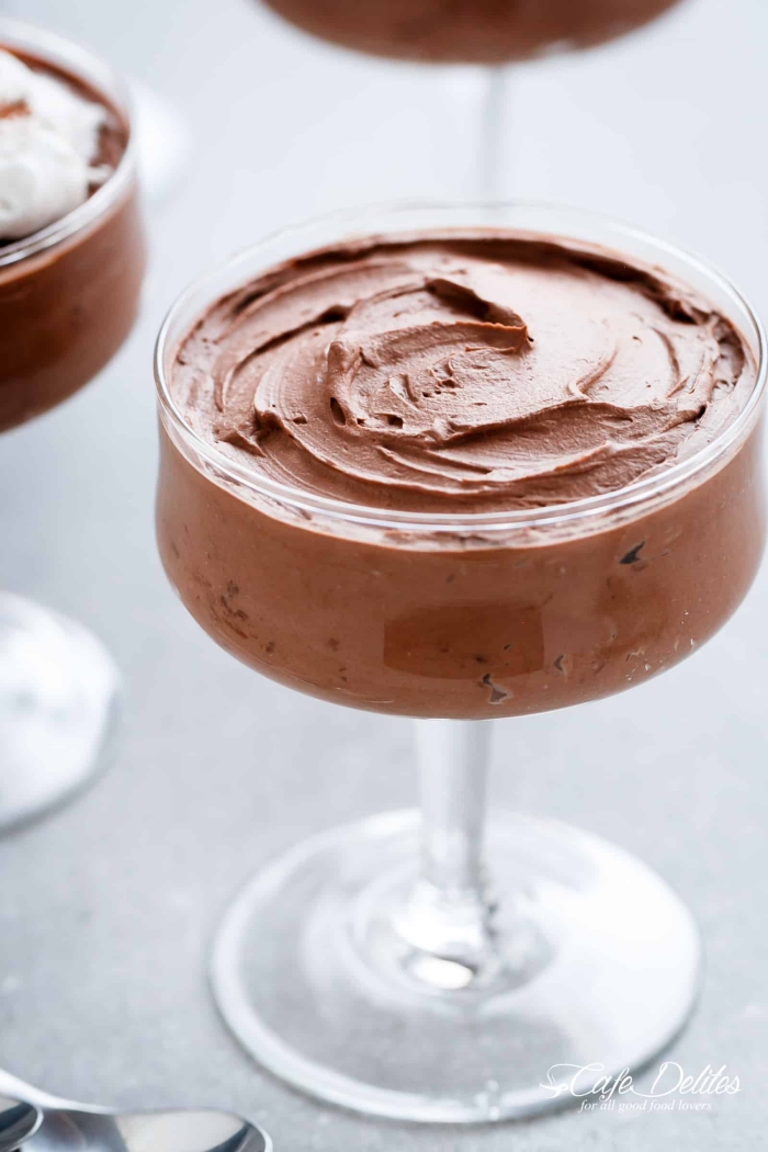 mousse au chocolate, party rezepte einfach und schnell, schokodessert im glas