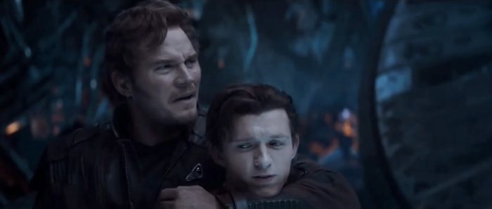 Chris Pratt und Tom Holland, in dem Film Infinity War von der Reihe Avengers