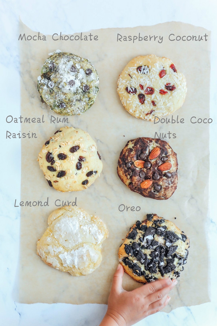 cookies ohne butter selber machen, verschiedene rezepte, große kekse mit verschiedenen zutaten