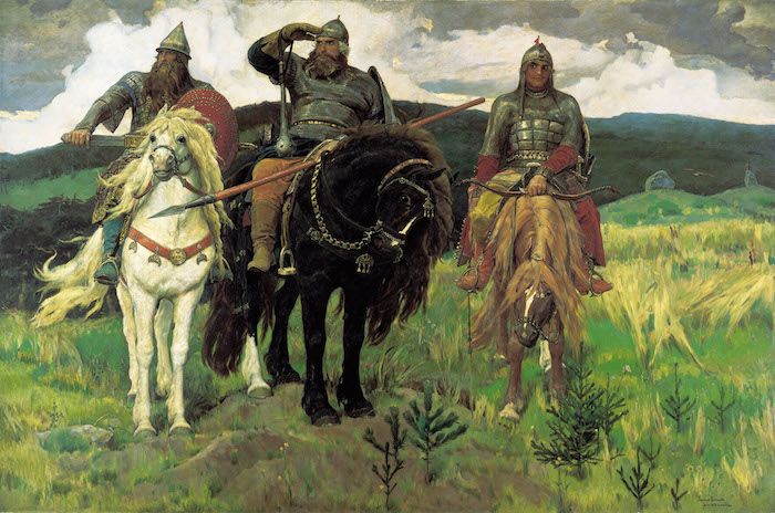 the last khans, age of empires ii,drei männer mit prerden, drei bulgarische reiter, männer mit bärten, weißes pferd mit einer dichten mähne