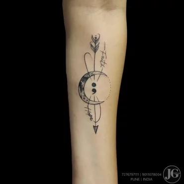 semikolon tattoo mit pfeil jgtattoos