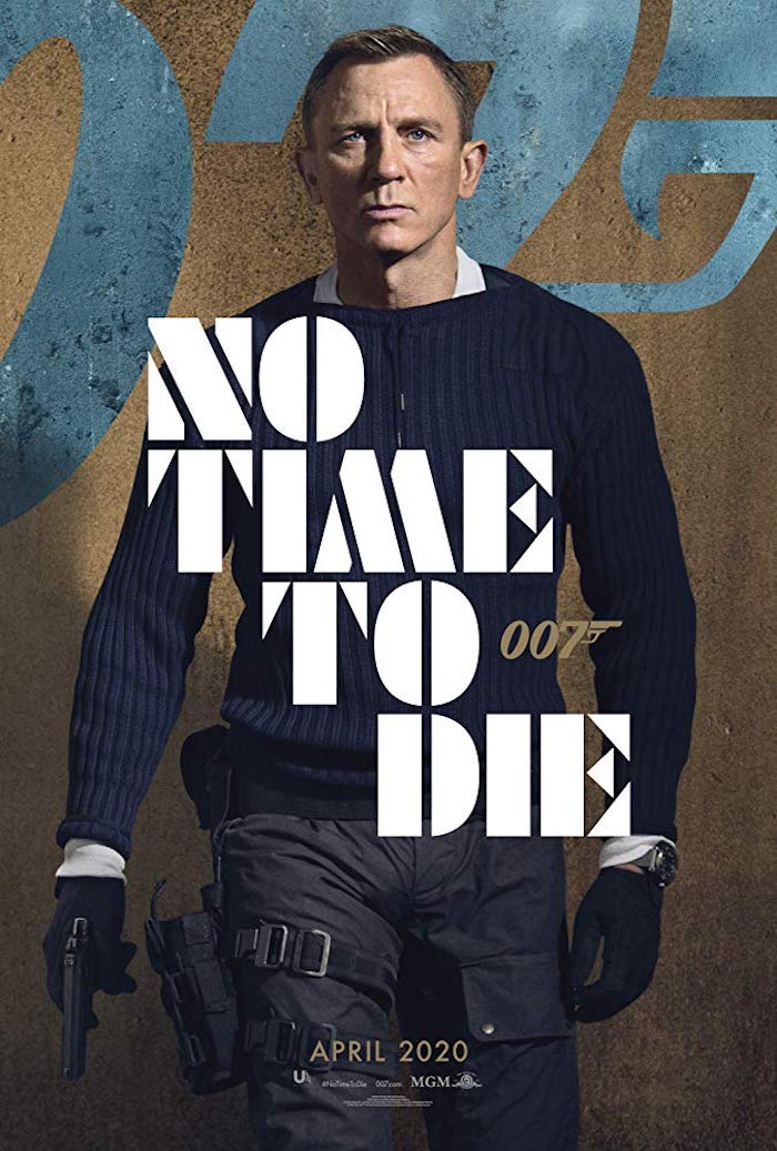 mann mit einer schwarzen pistole und mit schwarzen handschuhen, offizieller poster zu dem film keine zeit zu sterben, no time to die