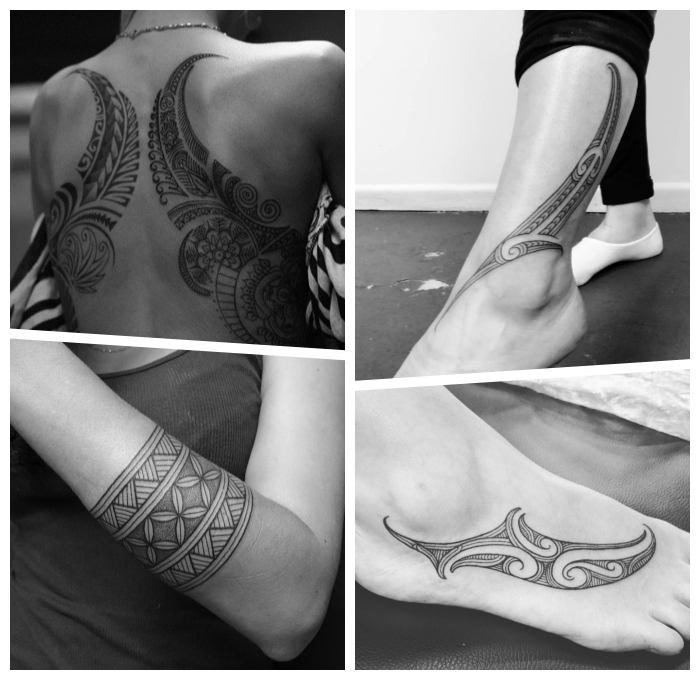 tattoo trends für damen, kleine tätowierungen mit polynesichen motiven, maori
