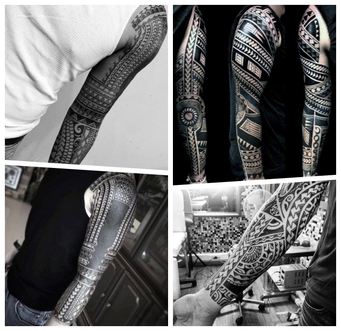 tattoo trends für männer, die besten designs, blakcwork tätowierungen mit beudetung
