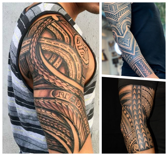 tribal tattoo designs für männer, große tätowierung am unterarm, beleibte motive für herren