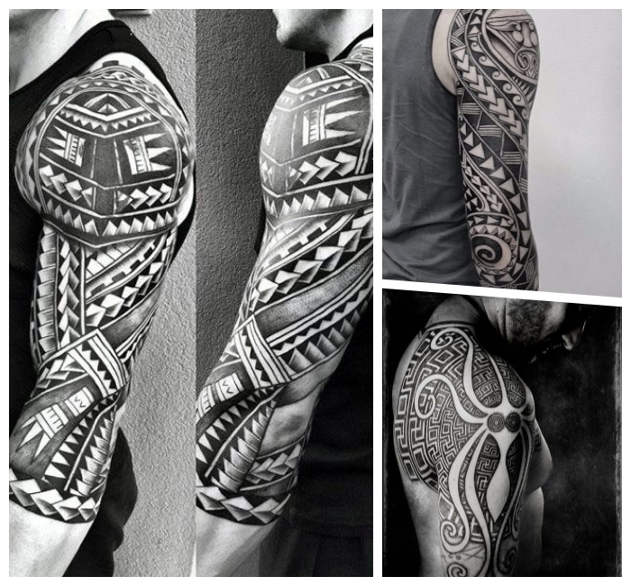 tribal tattoo, die beliebtesten designs für männer, tätowierungen mit bedeutung, geometrische mtoive