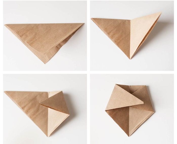 Serviette falten zu einem Bär, Origami Tiere, basteln mit Kinder einfach gemacht, DIY Projekt