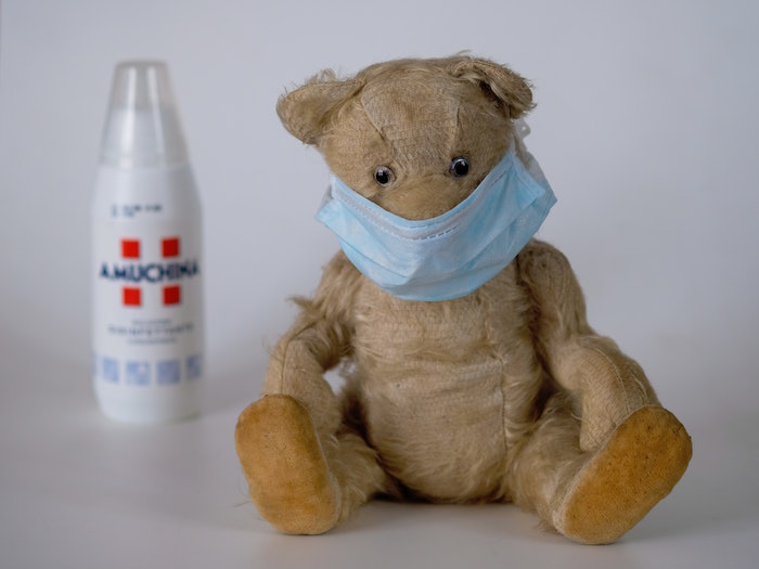 Teddybär mit Mundschutz Maske, Masken selber machen 