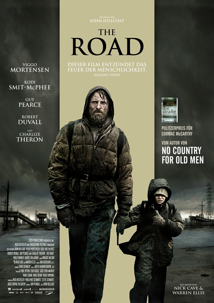 der film the road mit dem schauspieler viggo mortensen, die besten postapokalyptischen filmen aller zeiten, poster zu the road 