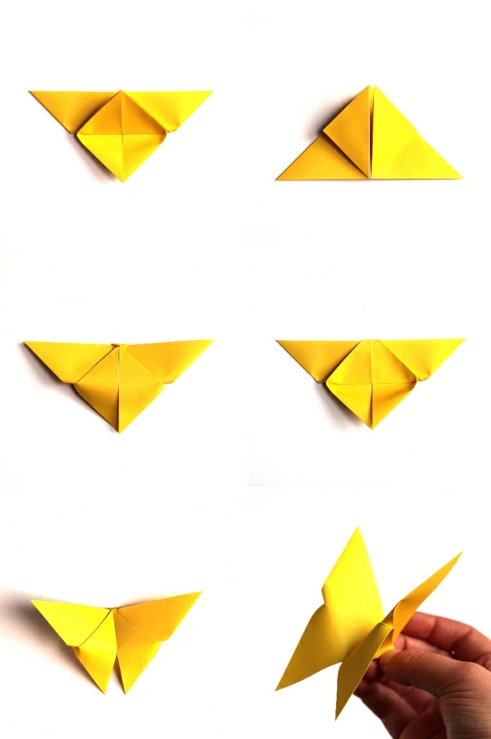 Falten von Schmetterling aus Papier Anleitung, Origami Anleitung einfach zum Nachmachen