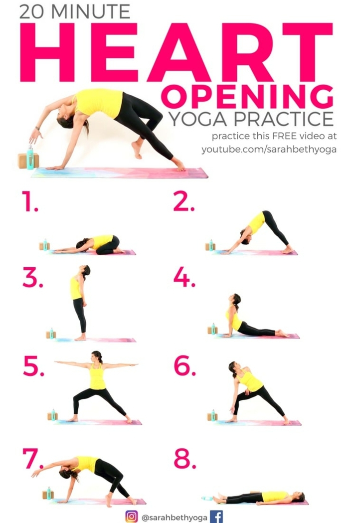20 Minuten herzöffnende Yoga Praxi, Übungen für Flexibilität und Mobilität, Rückenübungen ohne Geräte