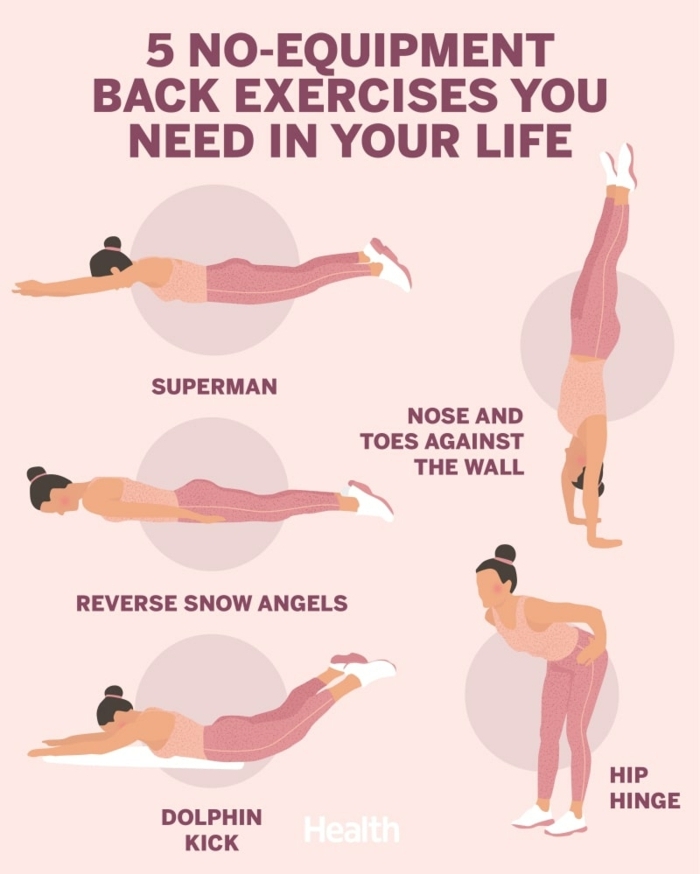 fünf Übungen für den Rücken ohne Geräte, was kann man zuhause machen, Sport und Gesundheit, pinkes Foto