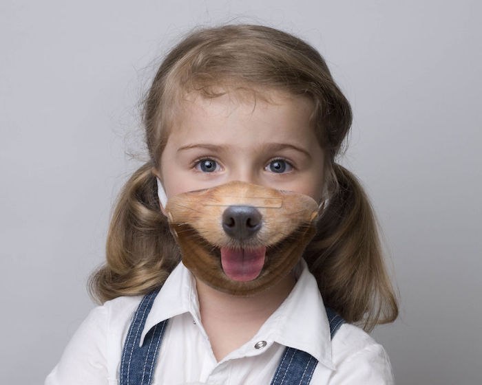 Mundschutzmaske mit Tier Design für Kinder, Hund Atemschutzmaske 