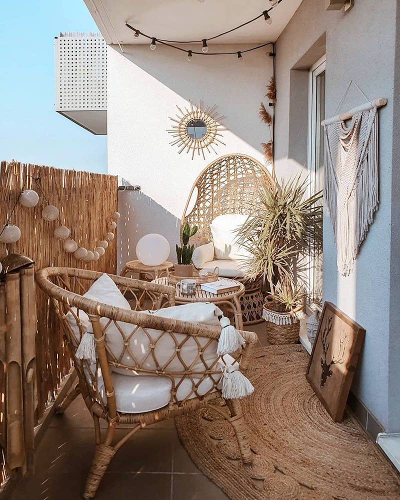 rattanmöbel terrassen deko ideen balkon einrichten modern