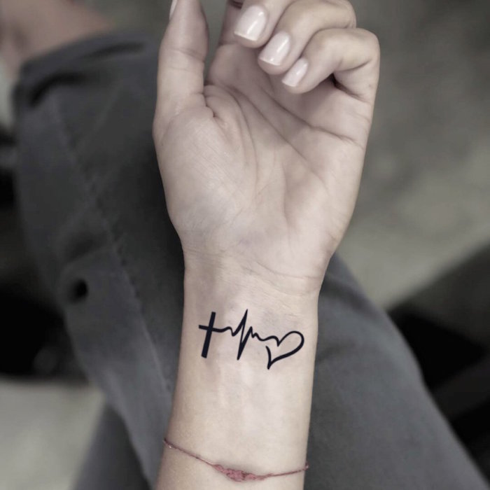 Tattoo Ideen für Frauen, Glaube Liebe Hoffnung Tattoo am Handgelenk 